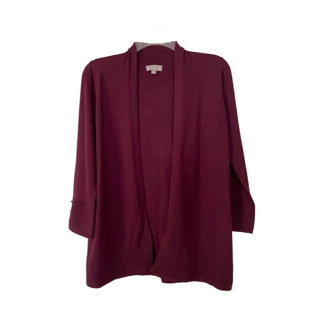 Evolution Open Front Cardigan Sweater Burgundy Available in Size XS and S​